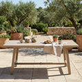 Aluminum Outdoor Dining Table With Umbrella Hole Weather Resistant Patio Table For Backyard Garden Poolside And Balcony