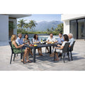 Alva Dark Grey 9 Piece Aluminum Outdoor Dining Set With Sling Set In Pewter N A