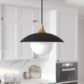 Alvia Industrial Glam Pendant In Black And Gold