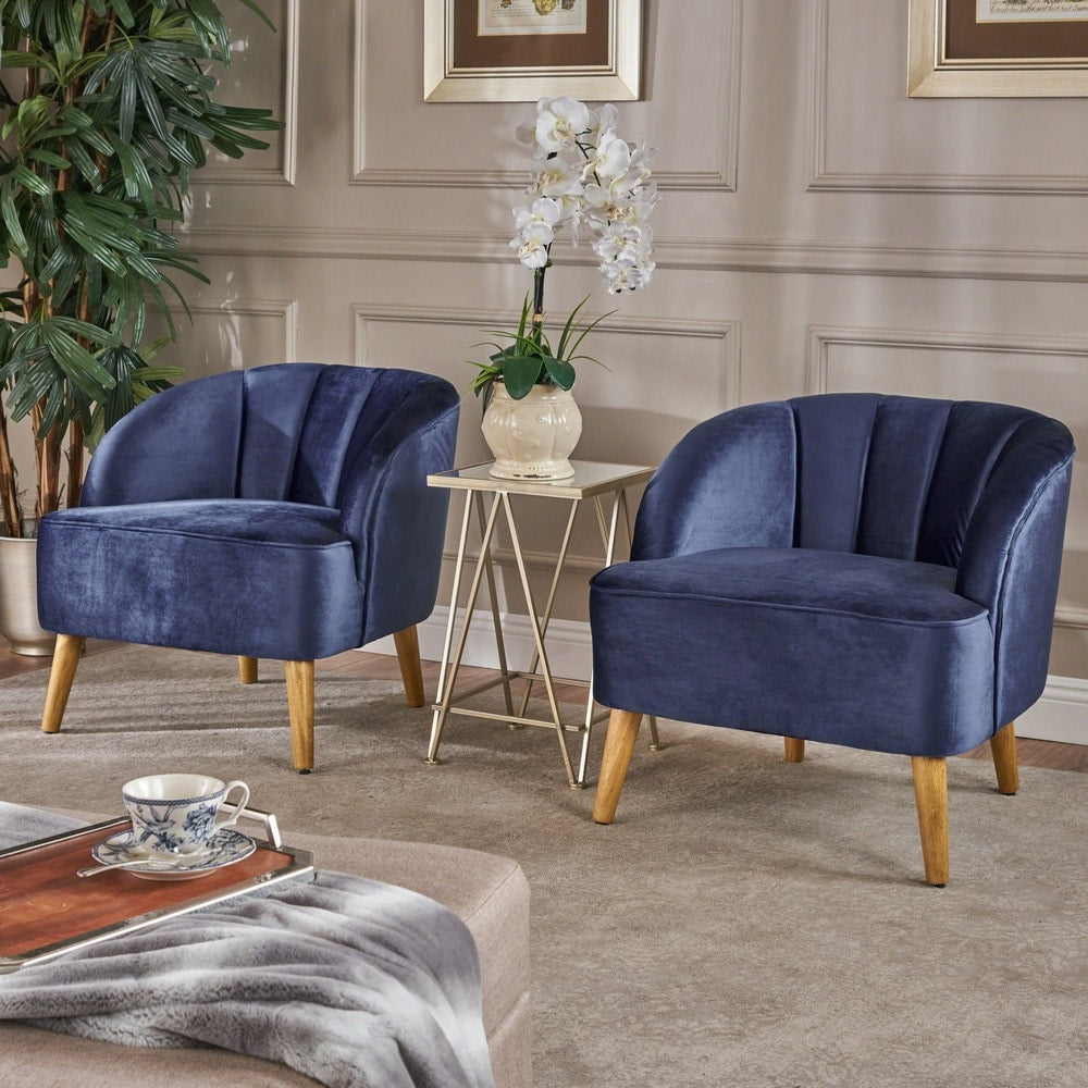 Amaia Modern Velvet Club Chair Set Of 2 By Christopher Knight Home
