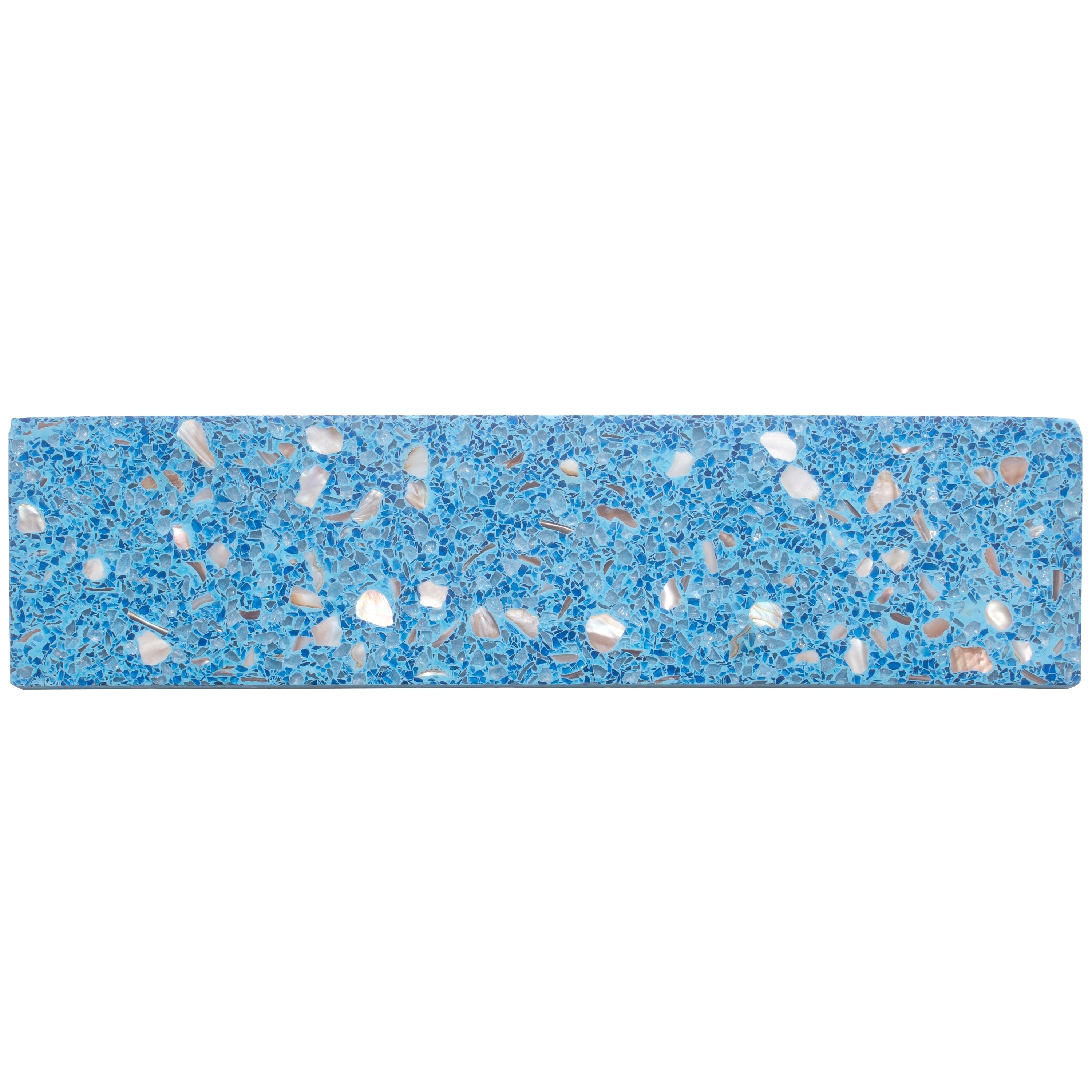 Amalfi 3X12 In. Glossy Shell Terrazzo Elongated Subway Wall And Floor Tile 5 Sq Ft Case 20 Pack