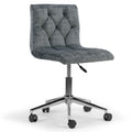 Amali Grey Velvet Adjustable Height Swivel Office Chair W Wheel Base