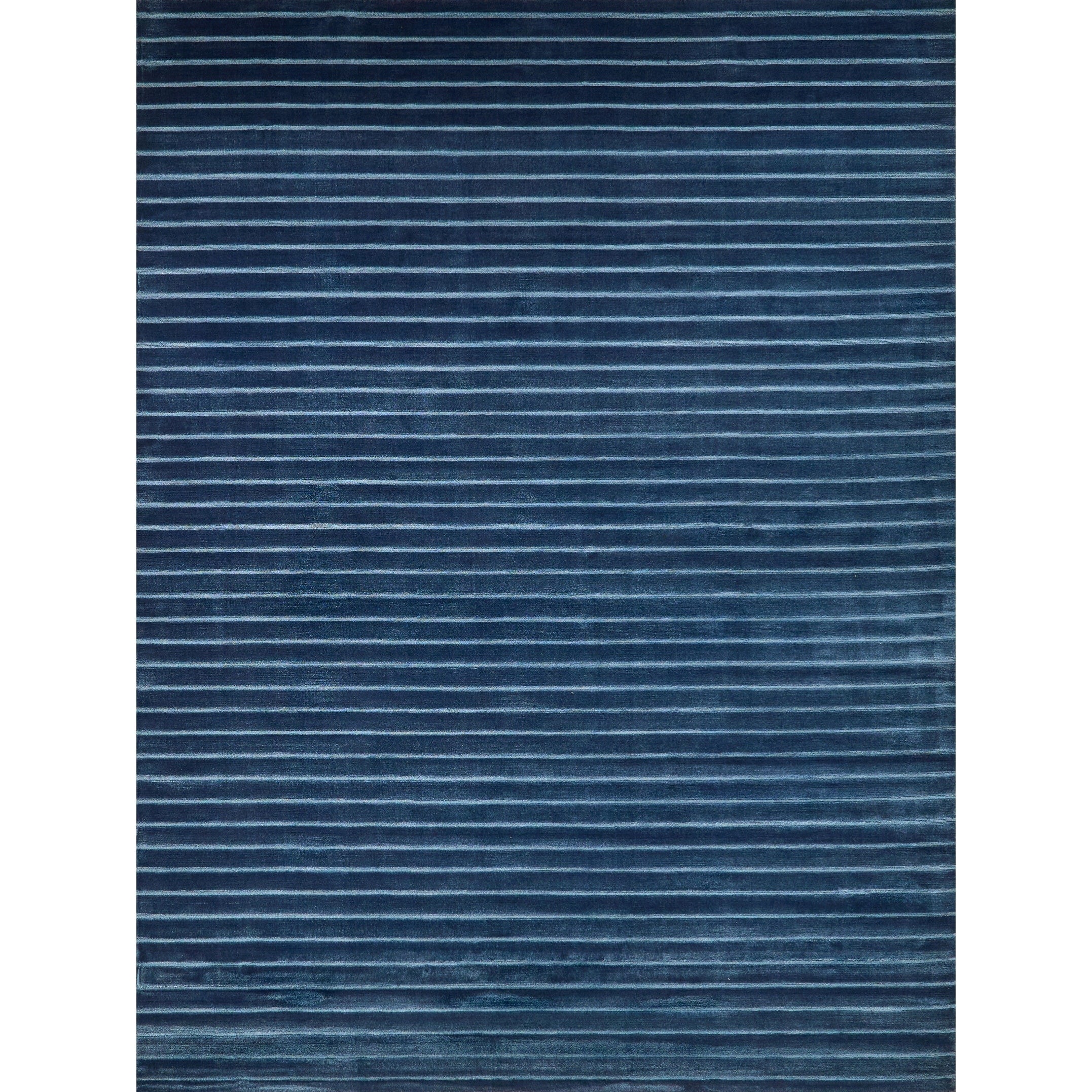 Amani Modern Handloomed Silky Nylon Navy Area Rug