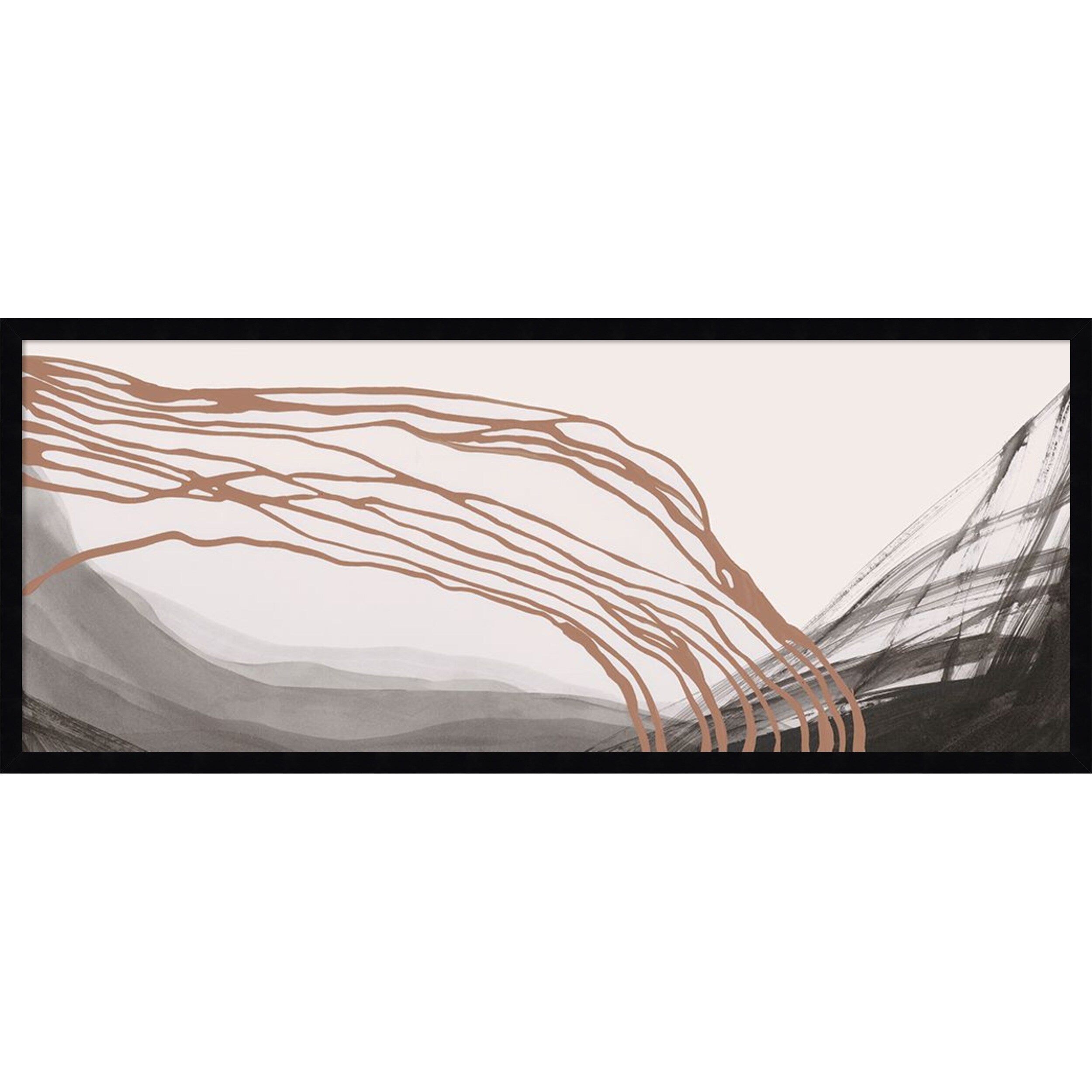 Amanti Art Framed Fabric Pinboard Flowing Lines Over Dark Landscape By Pi Studio Printed Bulletin Board Board Size 40 X 16