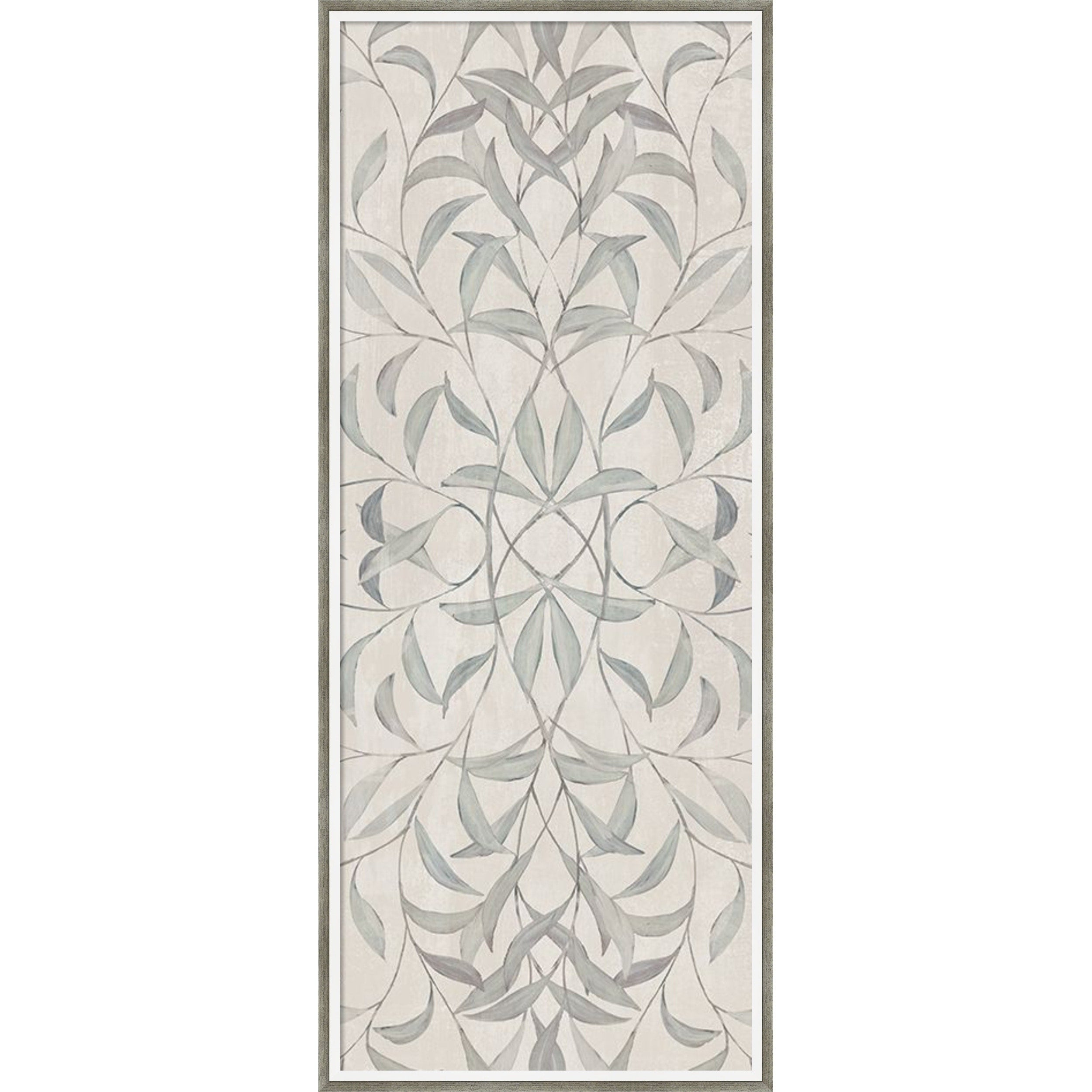 Amanti Art Framed Fabric Pinboard Muted Symmetry Of Leaf Patterns By Hannah Dawson Printed Bulletin Board Board Size 16 X 40