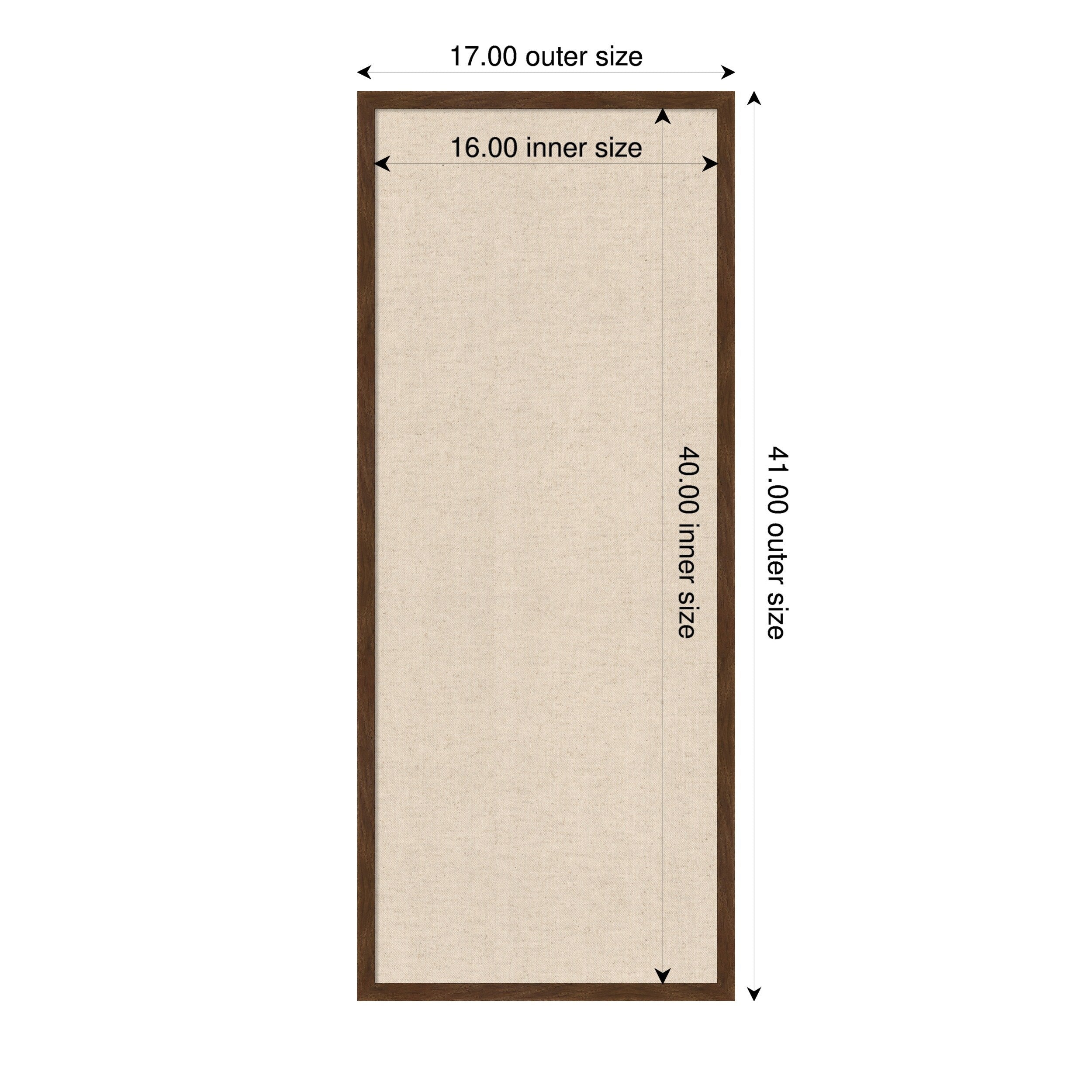 Amanti Art Framed Fabric Pinboard Natural Linen Printed Bulletin Board