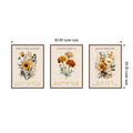 Amanti Art Vintage Sunflower Marigold And Daisy 3 Piece By Christopher Giampietro Framed Canvas Wall Art
