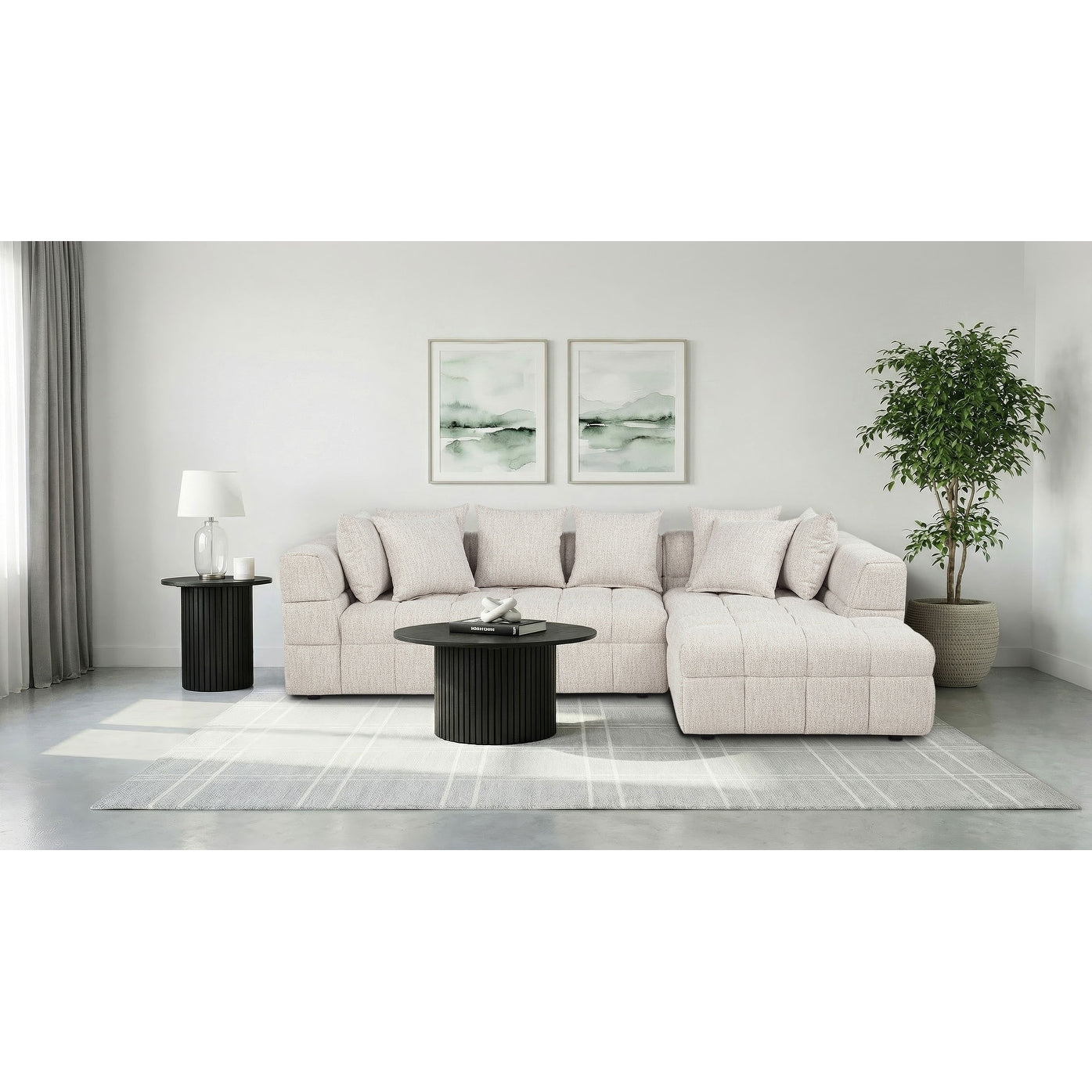 Amara 2 Piece Upholstered Sectional Sofa