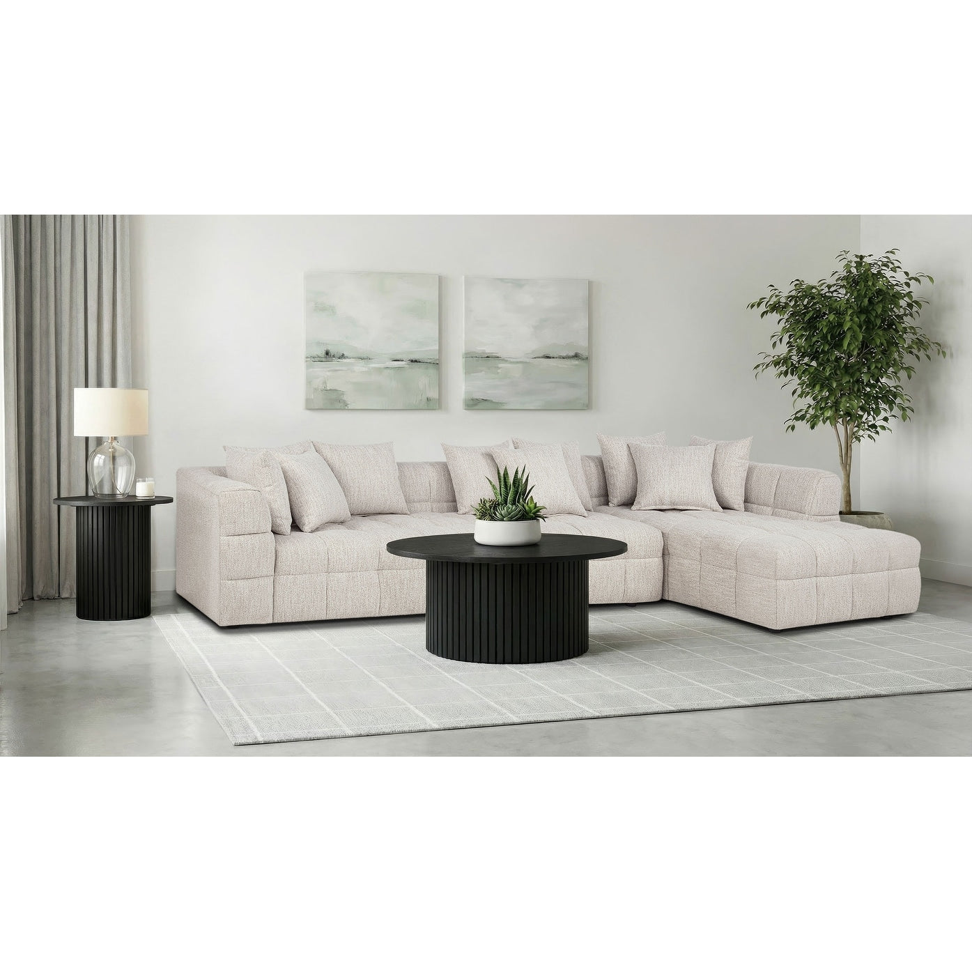 Amara 3 Piece Upholstered Sectional Sofa