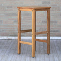 Havenside Home Tottenville Teak Backless Patio Barstool