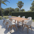 Amazonia Bonita White 9 Piece Extendable Rectangular Sidechair Patio Dining Set