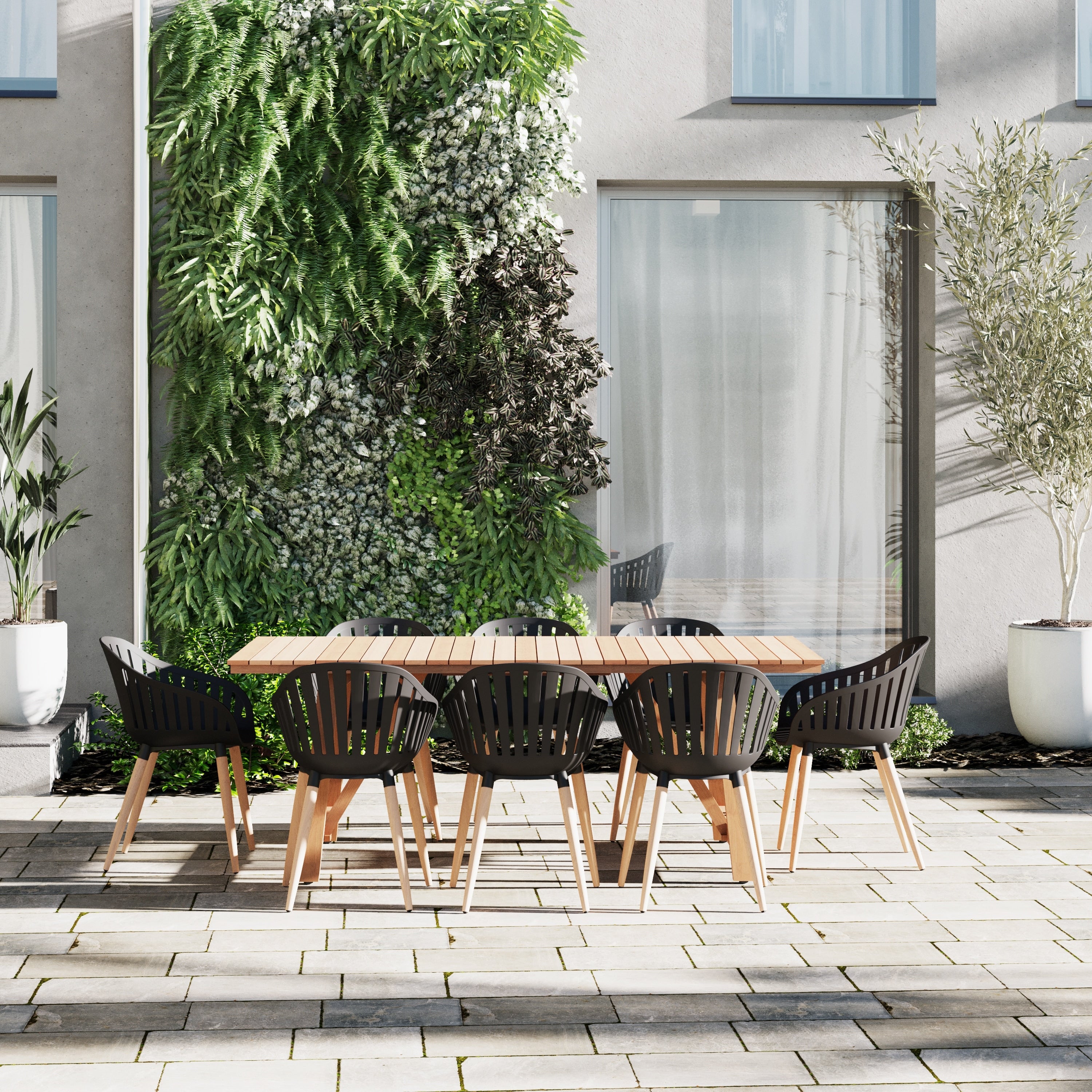 Amazonia Branford 9 Piece Certified Teak Patio Dining Set