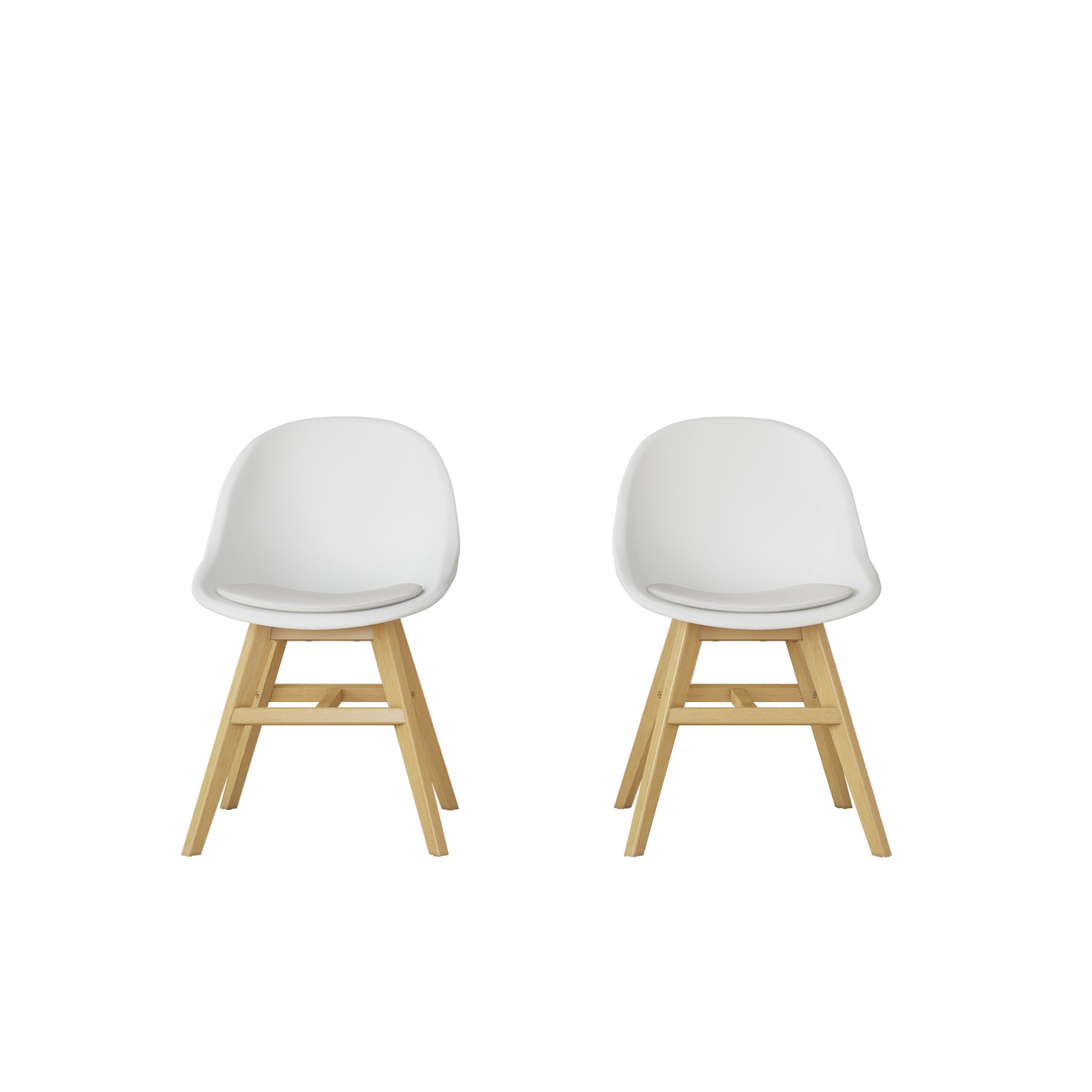 Amazonia Deluxe Hawaii 4 Piece Patio Dining Chairs White With Light Teak Finish