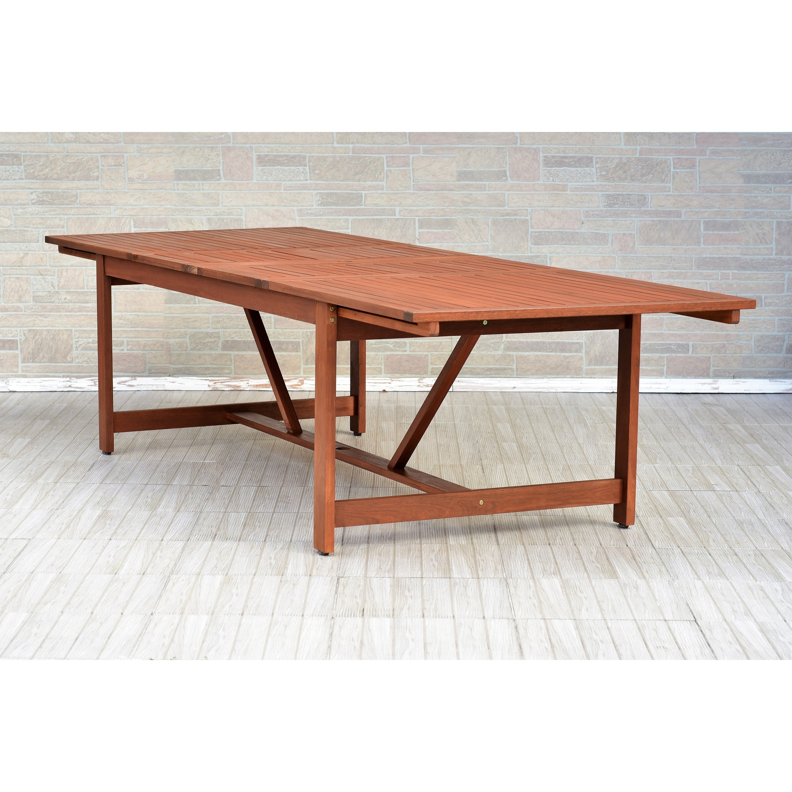 Amazonia Deluxe Hawaii White Wood 9 Piece Rectangular Patio Dining Set