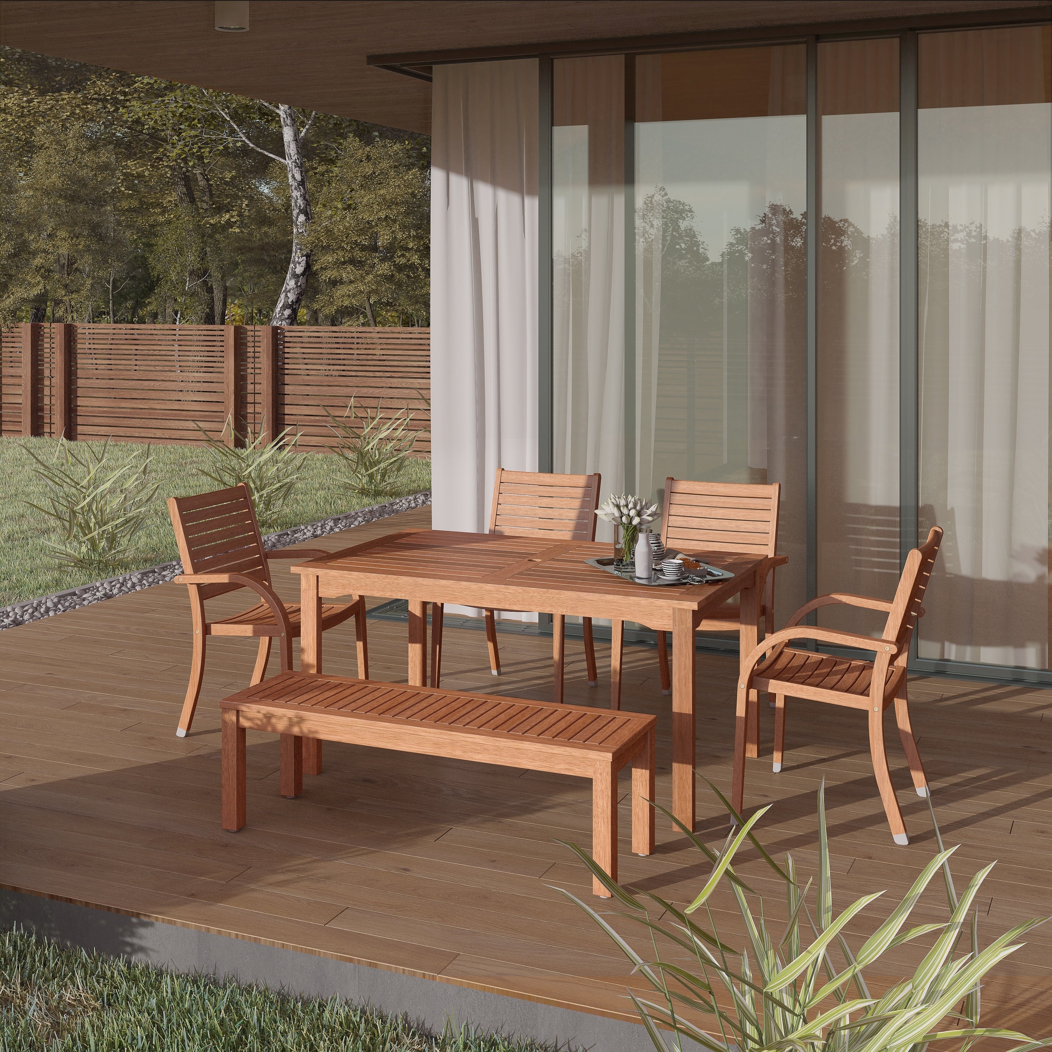 Havenside Home Popham Eucalytpus 6 Piece Patio Dining Set
