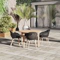 Amazonia Glenrock 5 Piece Eucalyptus Wood Outdoor Rectangular Dining Table Set