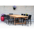 Amazonia Granada Extendable 11 Piece Rectangular Patio Dining Set With Teak Finish