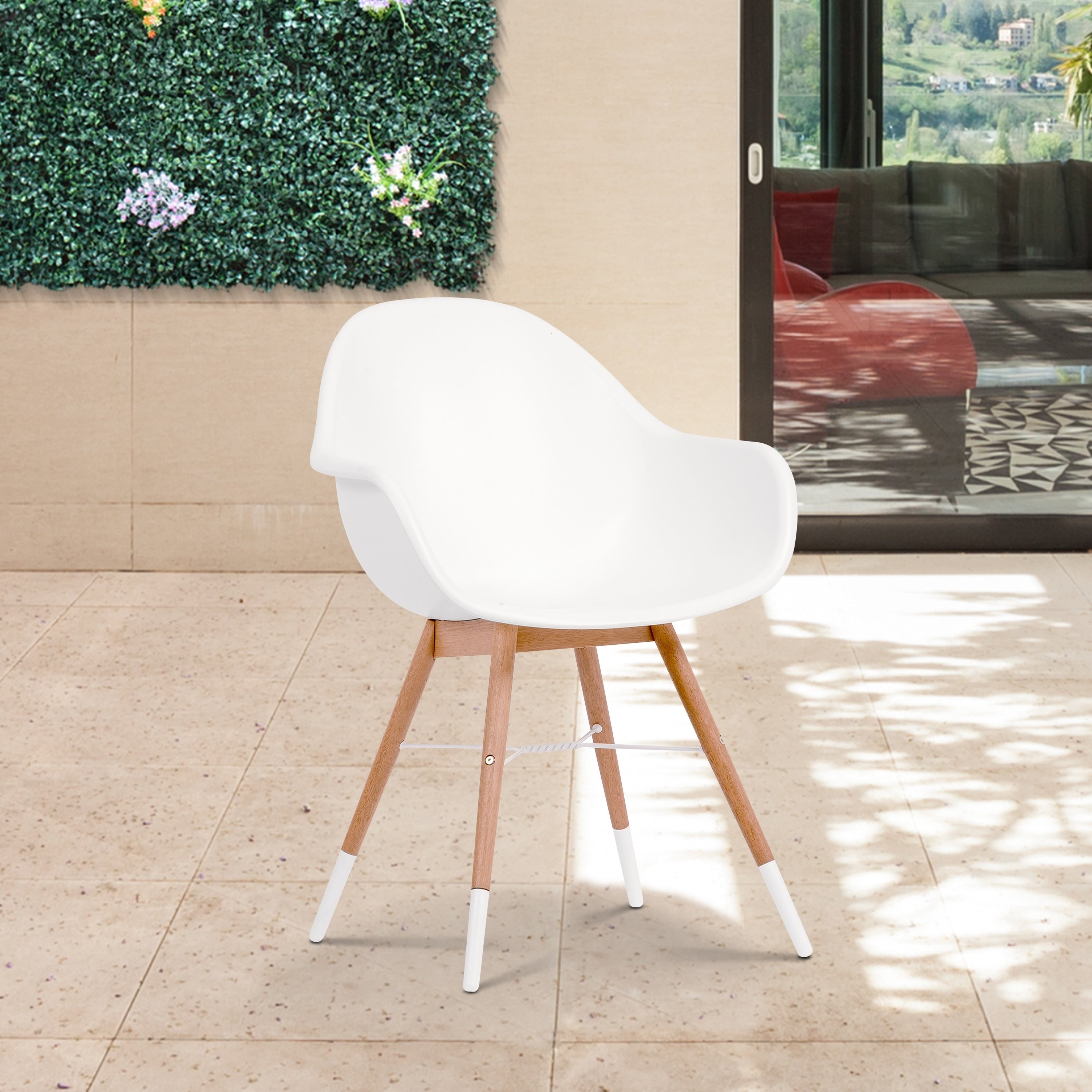 Amazonia Hawaii Deluxe White 4 Piece Patio Dining Chair Set
