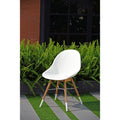 Amazonia Hawaii Patio Dining Chair Set White With Light Teak Finish Set Of 2 Or 4