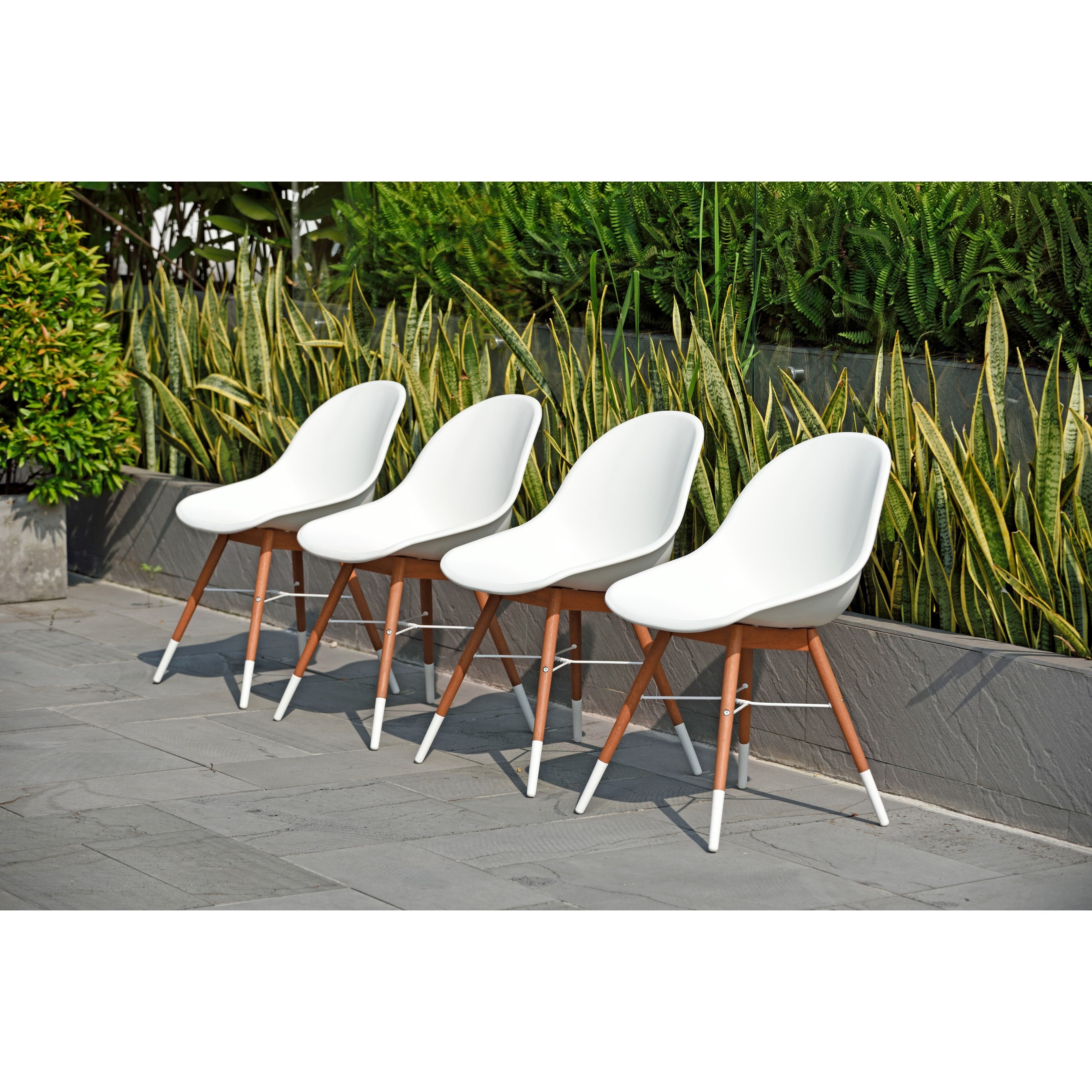 Amazonia Hawaii Patio Dining Chair Set White Set Of 2 Or 4