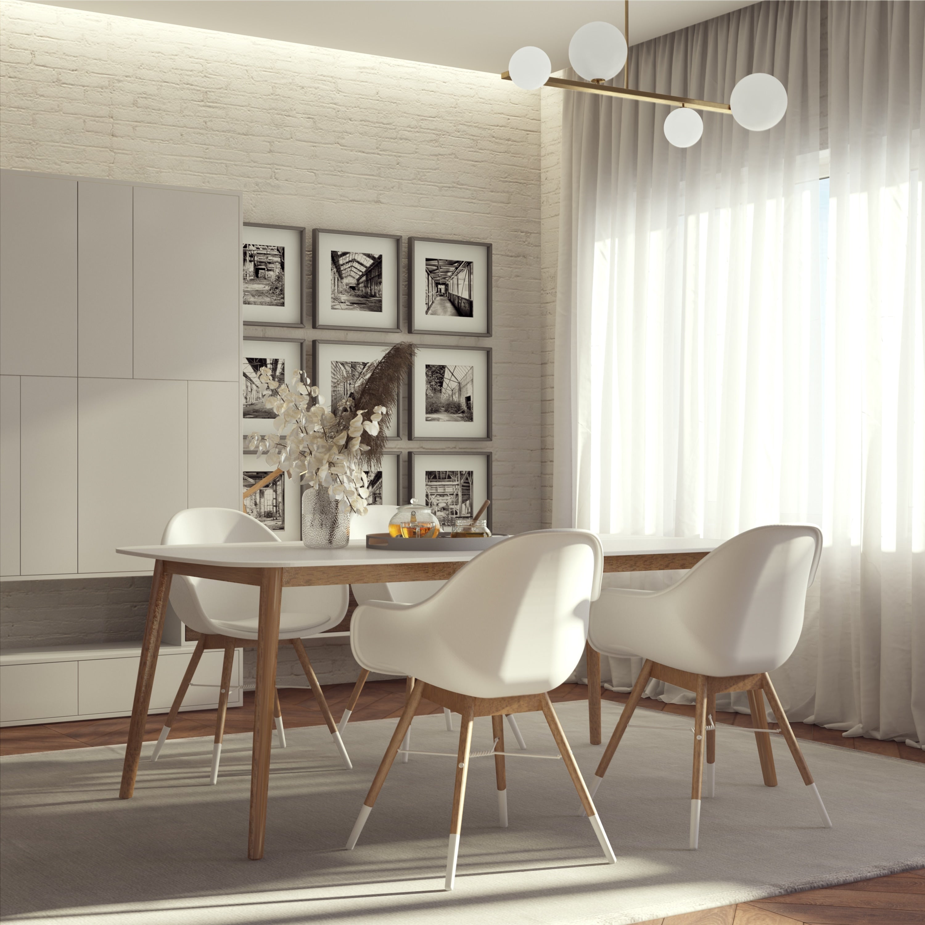 Amazonia Hawaii Tan White Wood 5 Piece Rectangular Indoor Dining Set