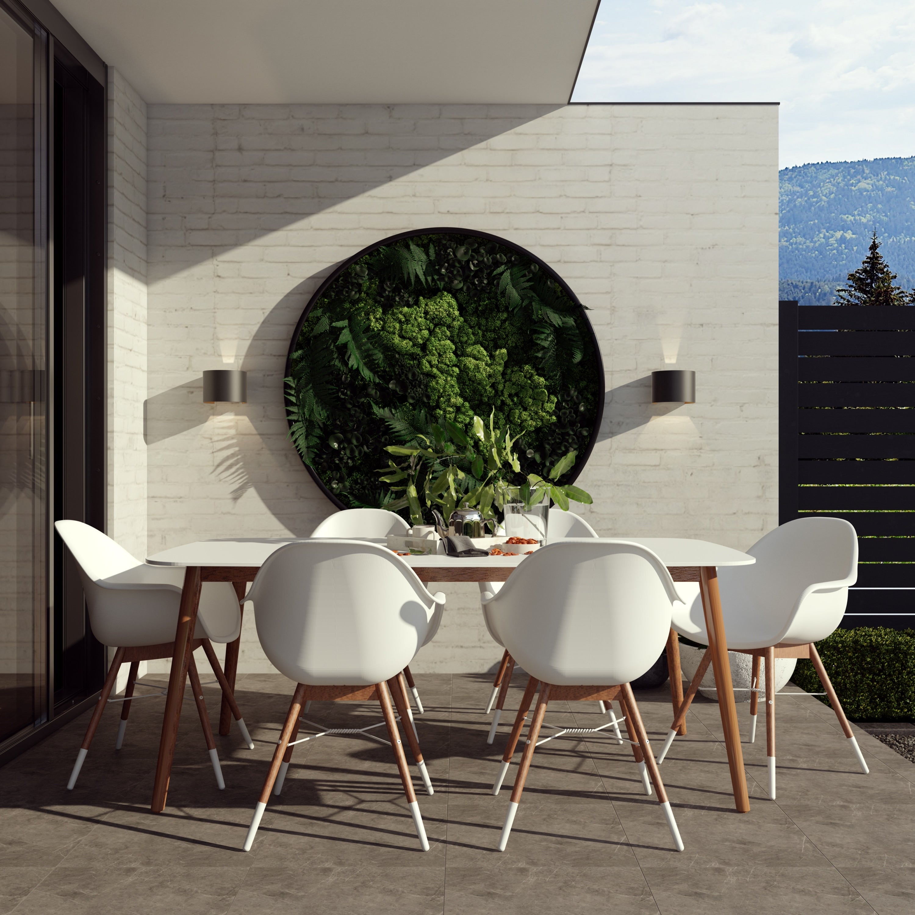 Amazonia Hawaii White 9 Piece Rectangular Patio Dining Set