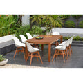 Amazonia Hawaii White 9 Piece Rectangular Sidechair Patio Dining Set