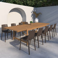 Havenside Home Perce White 11 Piece Rectangular Side Chair Patio Dining Set