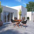 Amazonia Newberg 3 Piece Eucalyptus Wood Patio Dining Set
