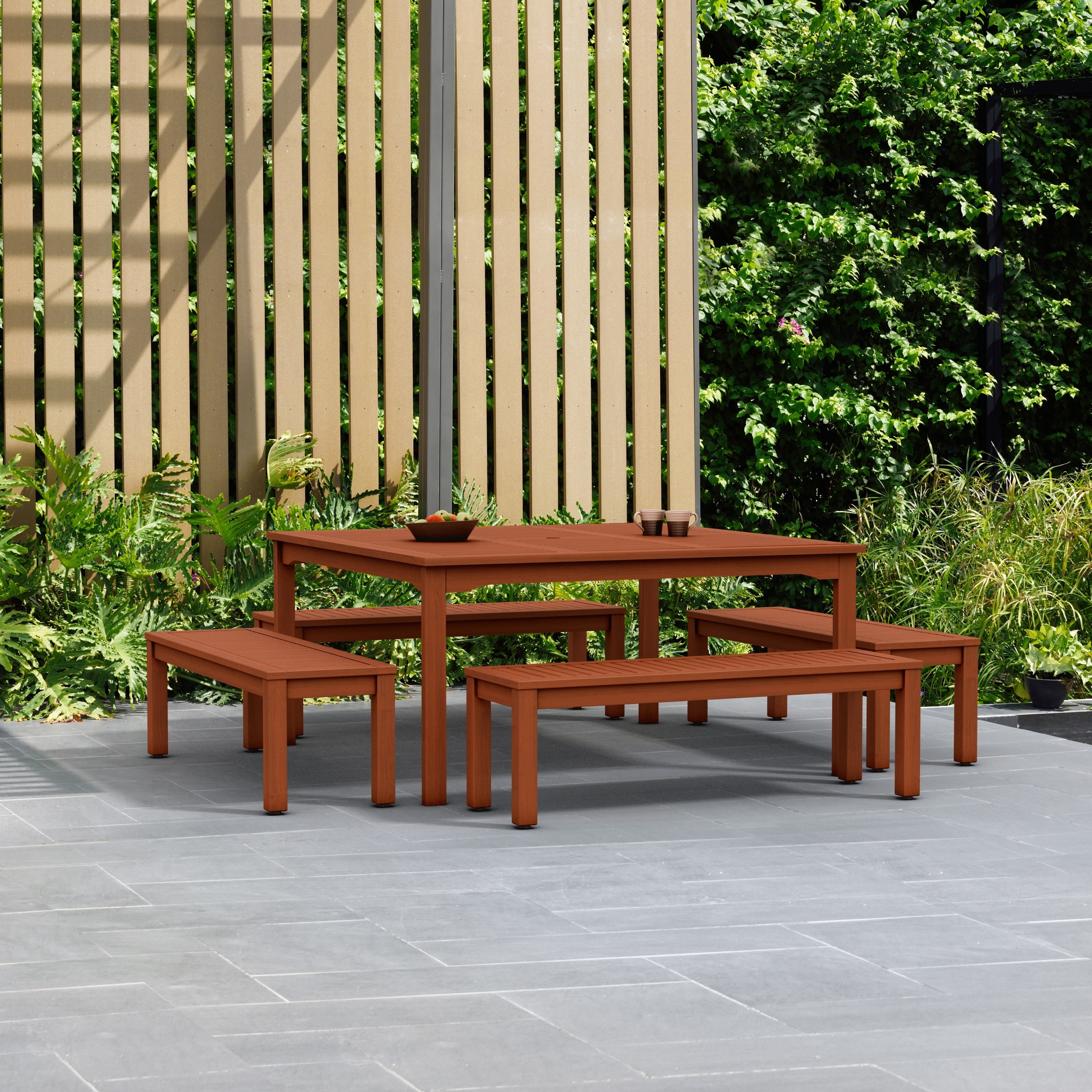 Amazonia Padua 5 Piece Eucalyptus Square Patio Dining Set