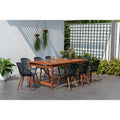 Amazonia Rawlins 9 Piece Eucalyptus Wood Outdoor Rectangular Dining Table Set