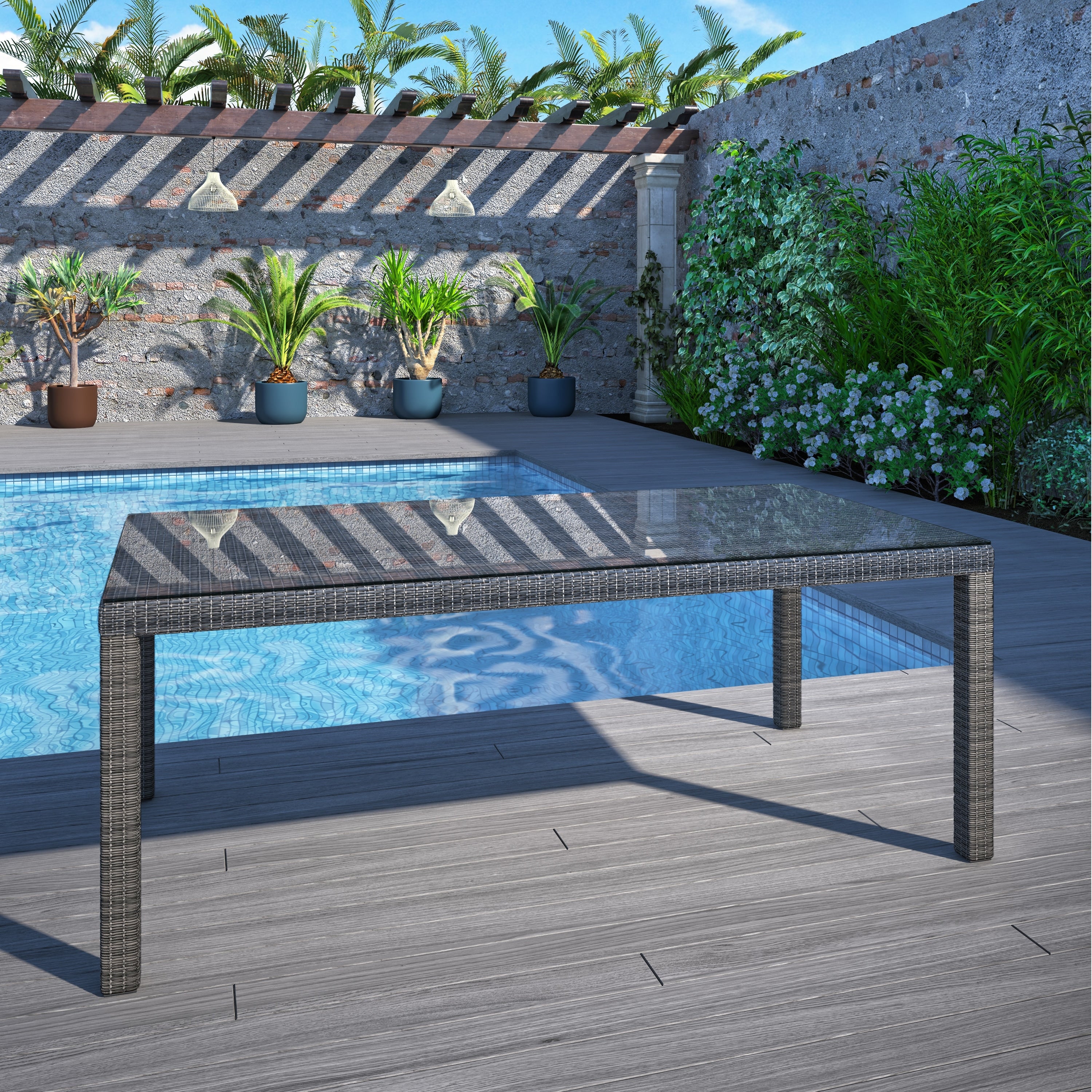 Amazonia Rouge Outdoor Patio Dining Table 1Pc