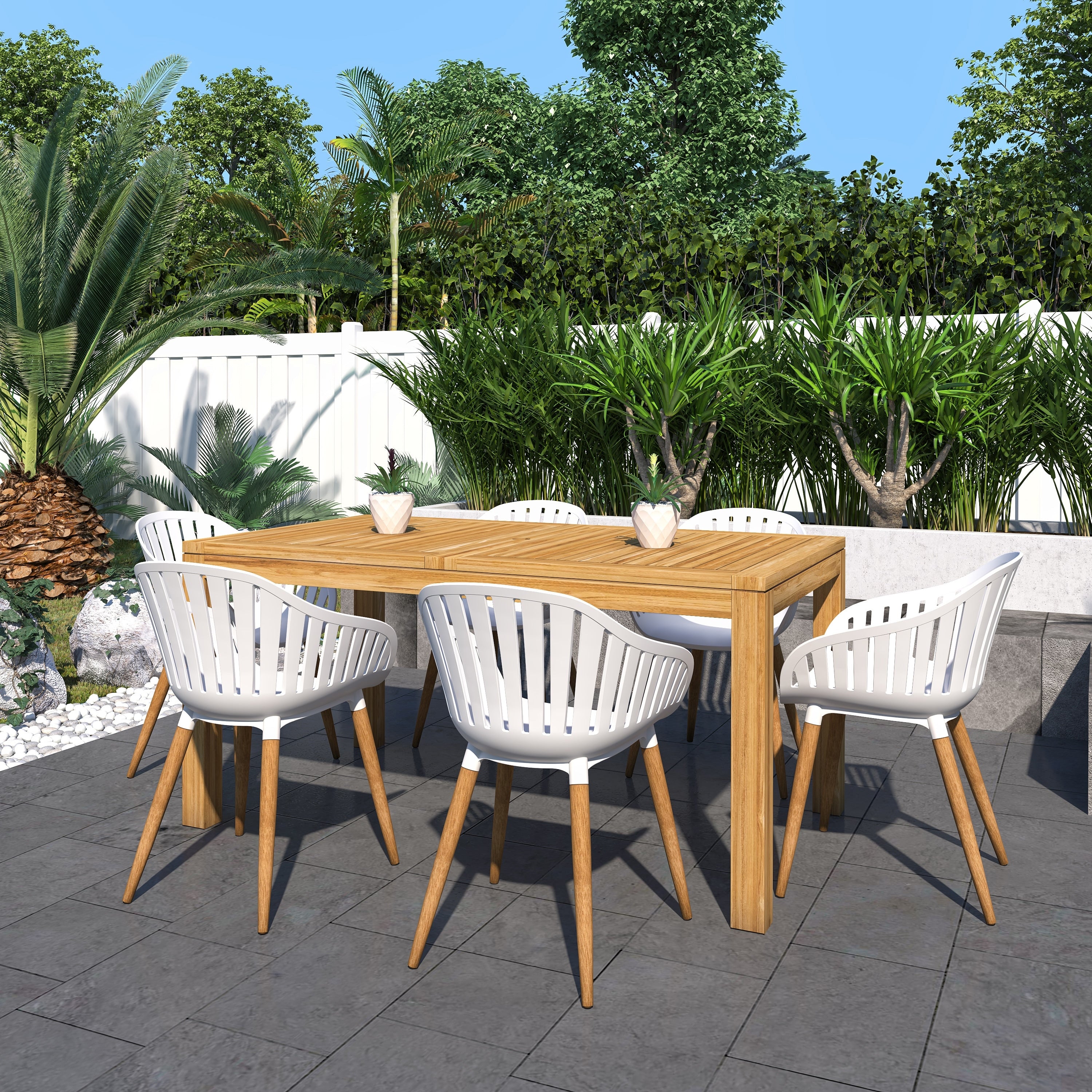Amazonia Rubi 7 Piece Outdoor Rectangular Patio Dining Set