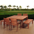 Amazonia Sorrento 7 Piece Eucalyptus Square Patio Dining Set