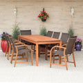 Amazonia Stella Brown Wood 9 Piece Rectangular Patio Dining Set