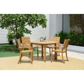 Amazonia Eucalyptus Teak Finish Maui 5 Piece Round Patio Dining Set