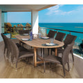 Amazonia Teak Michelangelo Oval 9 Piece Teak And Wicker Dining Set