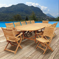 Amazonia Teak Sessa 13 Piece Teak Double Extendable Oval Patio Dining Set