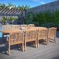 Havenside Home Tottenville 9 Piece Teak Double Extendable Oval Dining Set