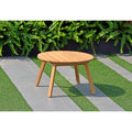 Amazonia Zanzibar Round Side Table With Teak Finish. Ideal For Indoor And Outdoors