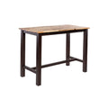 Amber Pub Table 47 Inch Rectangular Top Espresso Brown Trestle Base