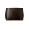 Carbon Loft Jiyuu 2 Light Ada Large Hammered Iron Open Top And Bottom Wide Oval Wall Sconce