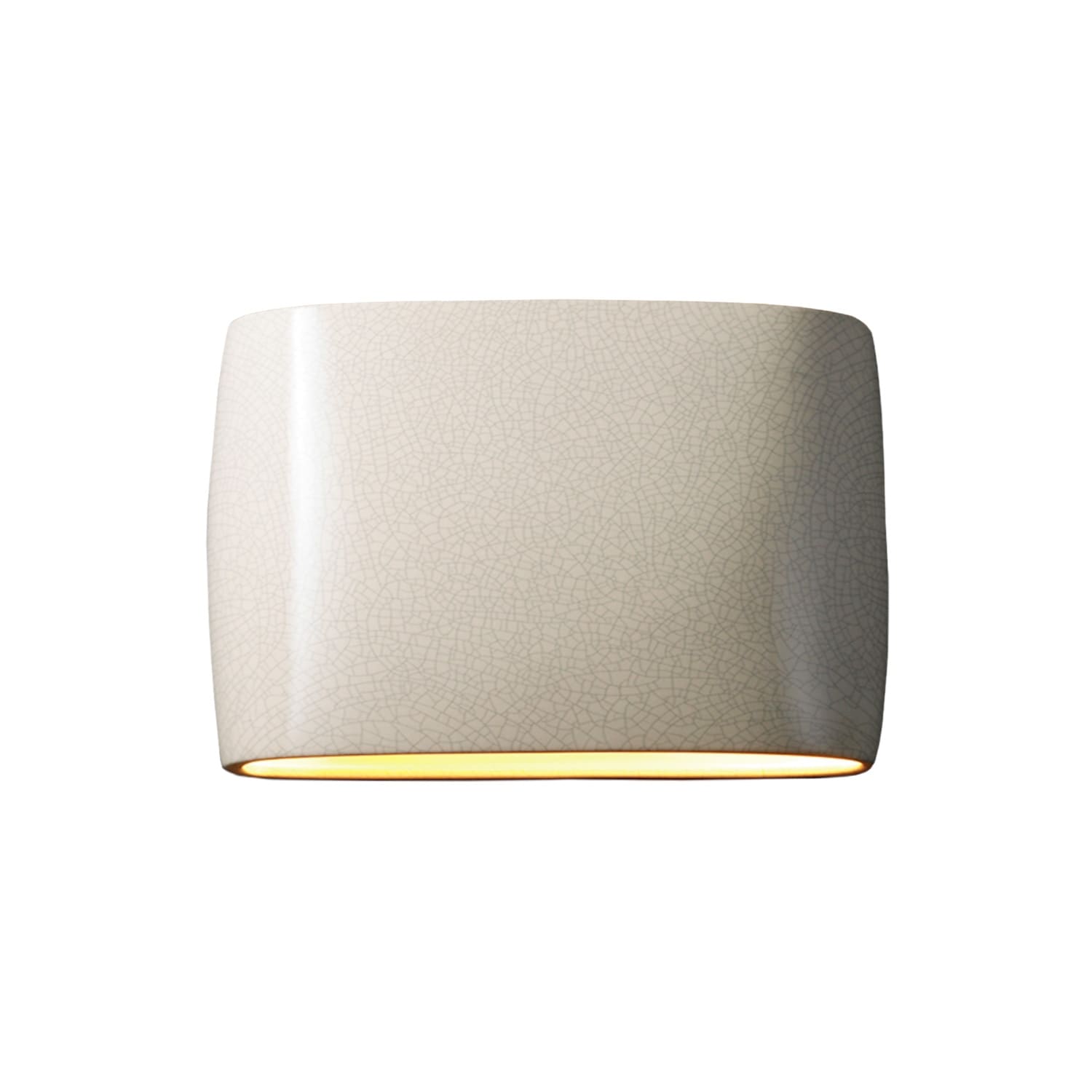 Porch Den Courtside White Crackle Closed Top Ada 2 Light Large Oval Wall Sconce