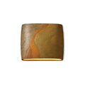 Copper Grove Schinop 2 Light Red Slate Oval Wall Sconce With Closed Top