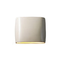 Porch Den Courtside White Crackle Closed Top Ada 2 Light Small Oval Wall Sconce