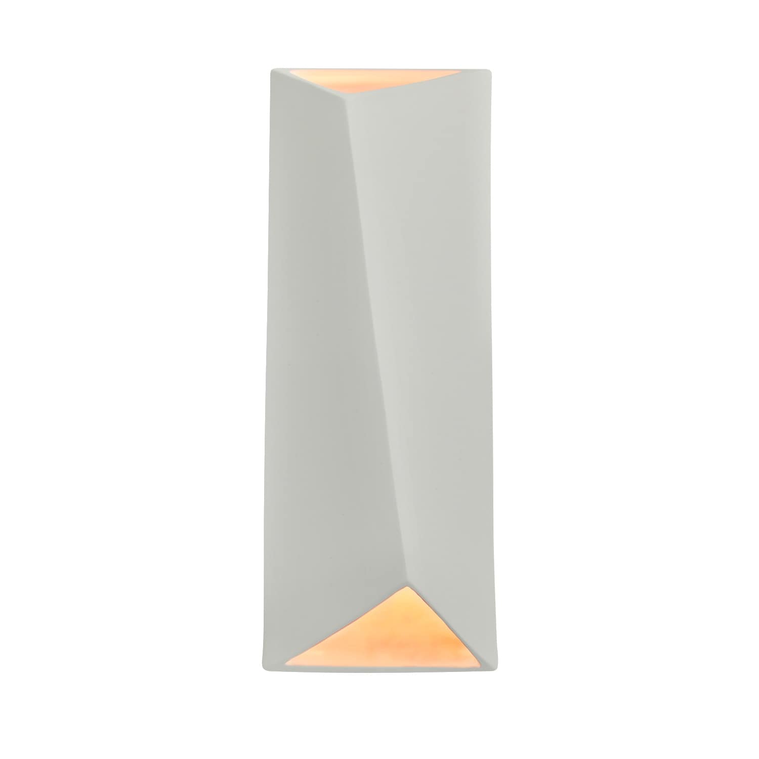 Justice Design Group Ambiance Collection Diagonal 1 Light Matte White Led Open Top And Bottom Wall Sconce