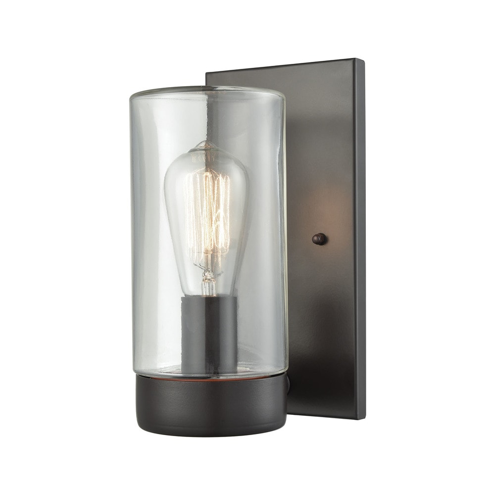 Ambler Oil Rubbed Bronze Metal And Clear Glass 1 Light Outdoor Wall Sconce