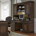 Amelia Antique Toffee Jr. Executive Credenza And Hutch