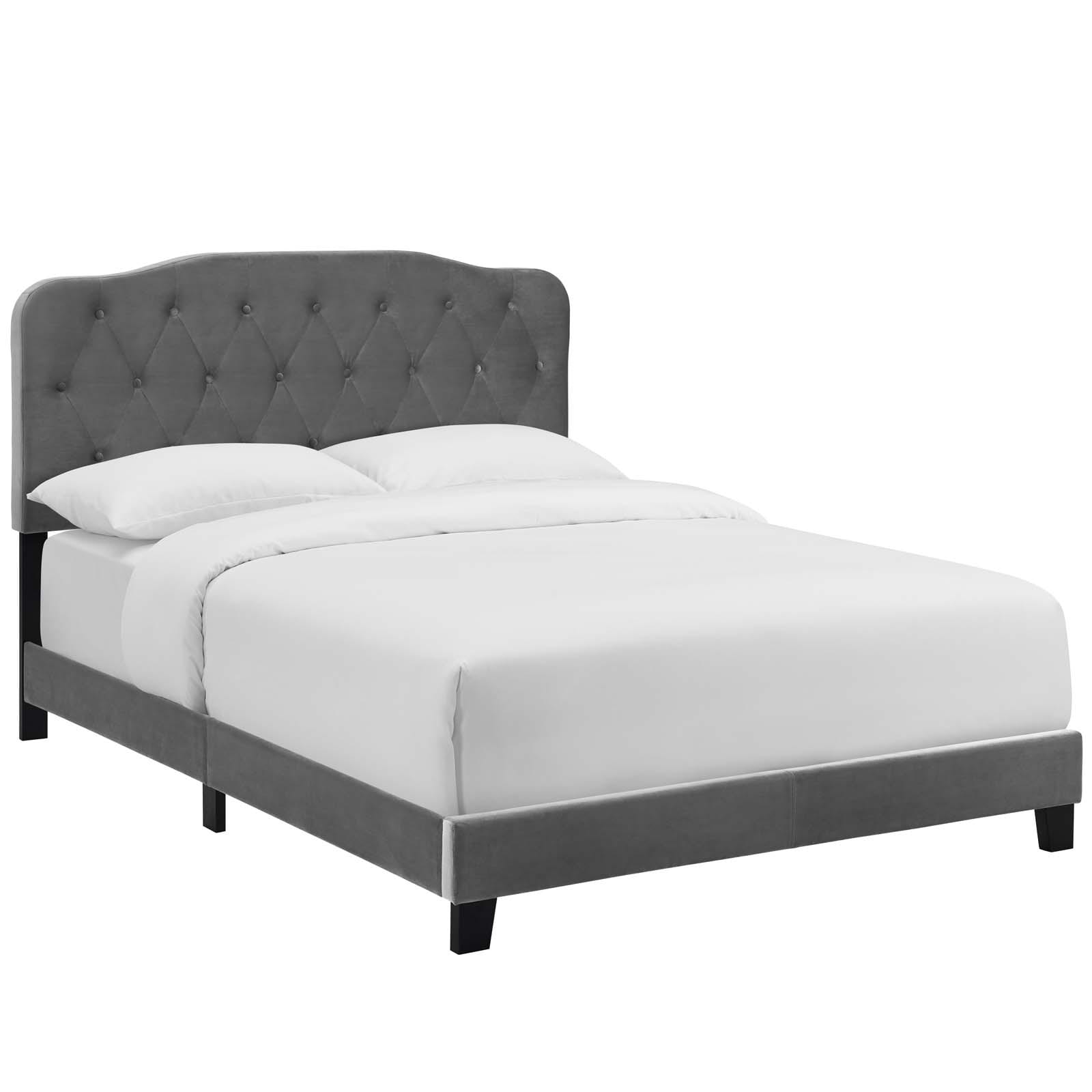 Amelia Twin Upholstered Velvet Bed N A