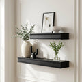American Art Decor Beaded 2 Piece Floating Wall Shelf Set Black Shabby Chic 23 X 5